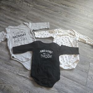 3-6M Boys Black and Gray Kids One Piece Set